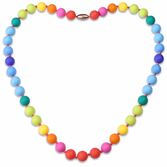Rainbow silicone bead necklace