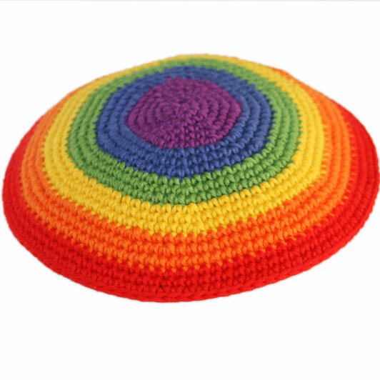 Rainbow yarmulke