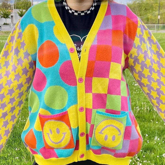 Neon Smiley Cardigan
