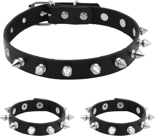 Spiked collar with handcuffs