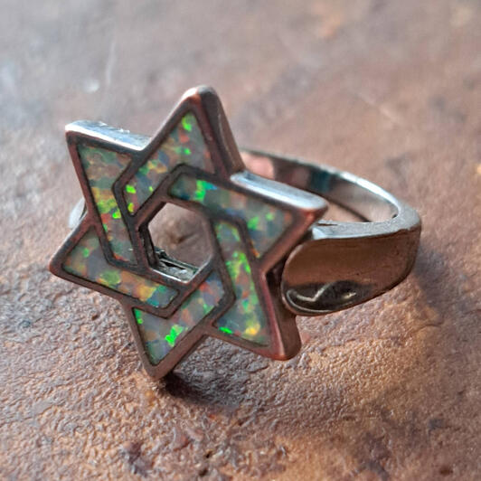 Glitter star of david ring