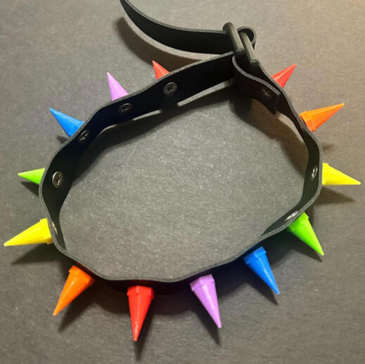 Rainbow spiked collar